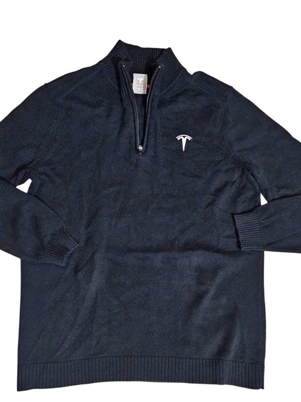 Official Mens Tesla Sweater with White Logo Sz L